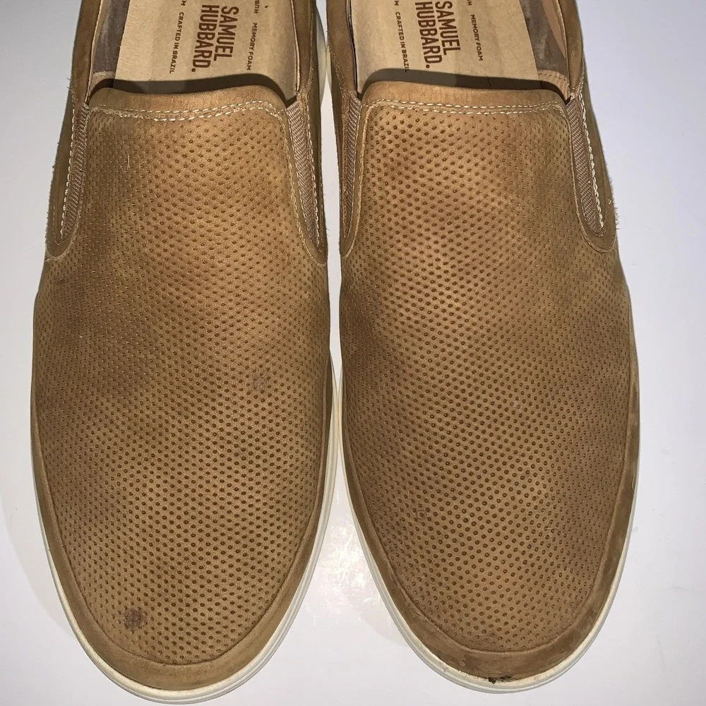 Samuel Hubbard Shoes Mens Size 14 XW Brown Leather Slip On Perforated M2115-015